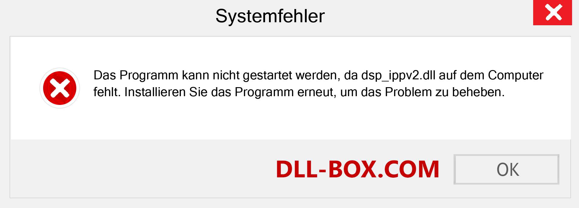 dsp_ippv2.dll-Datei fehlt?. Download für Windows 7, 8, 10 - Fix dsp_ippv2 dll Missing Error unter Windows, Fotos, Bildern