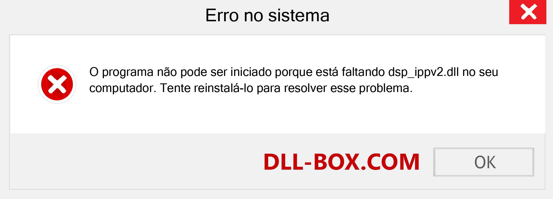 Arquivo dsp_ippv2.dll ausente ?. Download para Windows 7, 8, 10 - Correção de erro ausente dsp_ippv2 dll no Windows, fotos, imagens